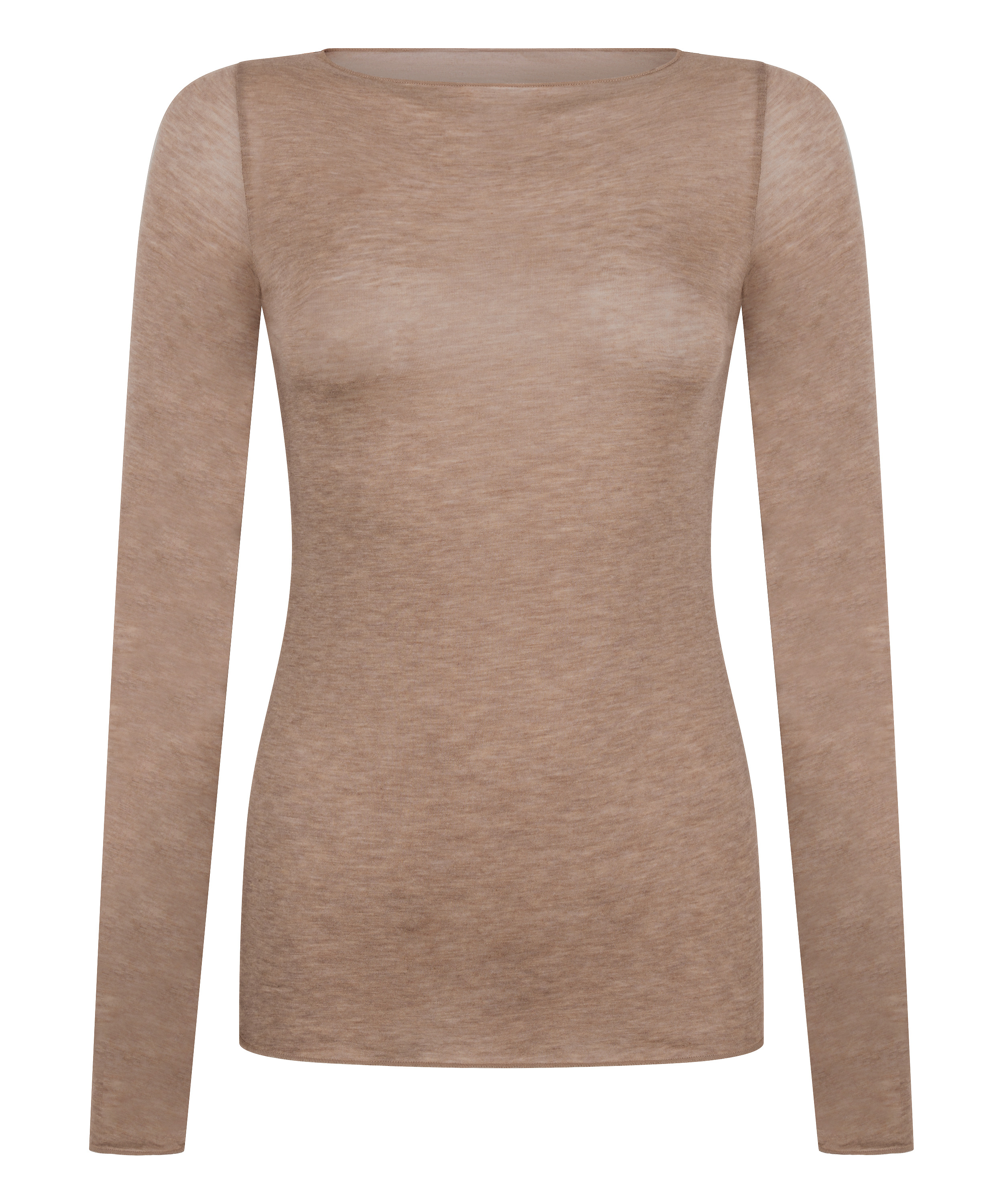 super soft Boatneck shirt with Cashmere, Brown, main