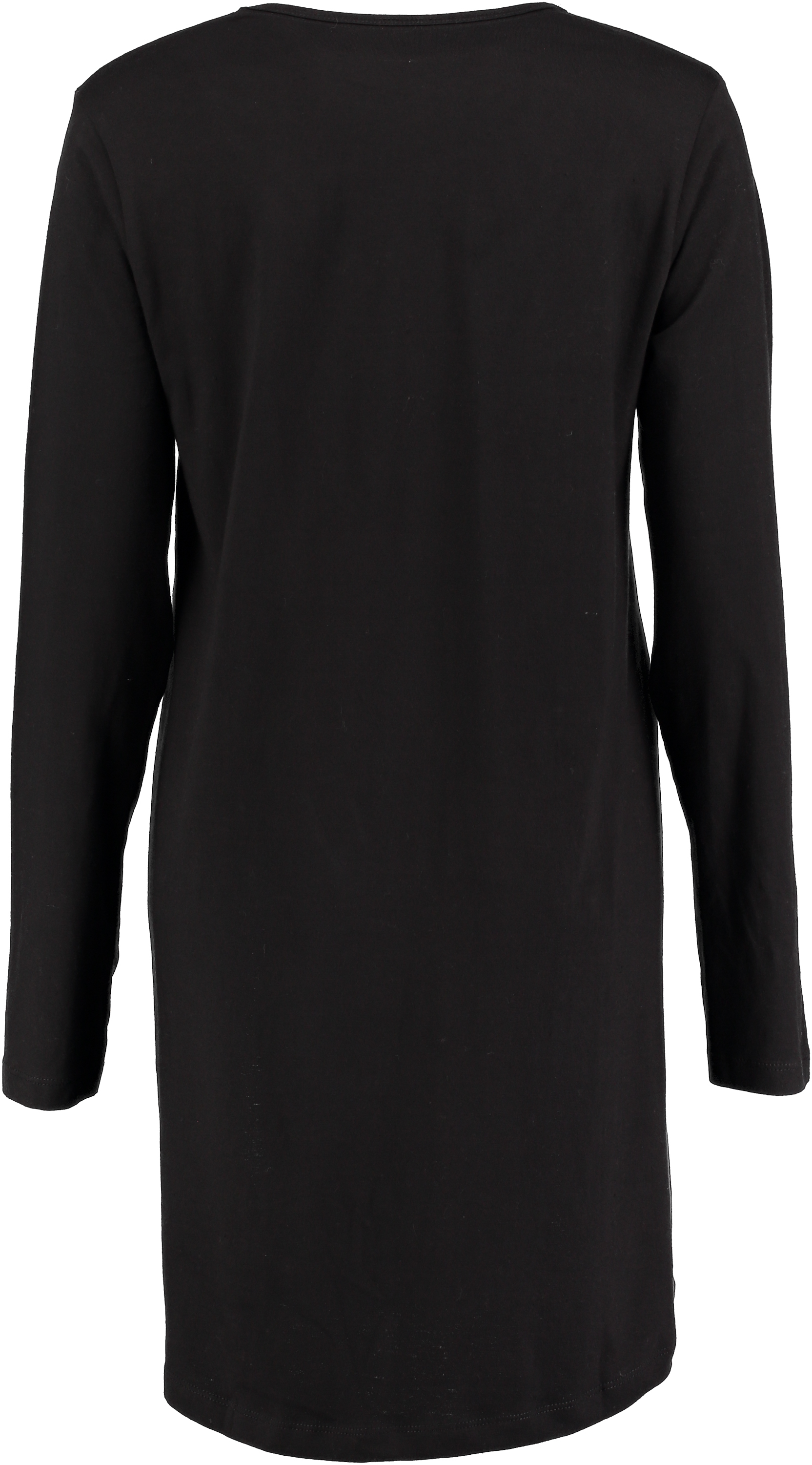 Nightshirt V-neck long sleeves, Black, main