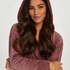 Velours short bathrobe, Purple