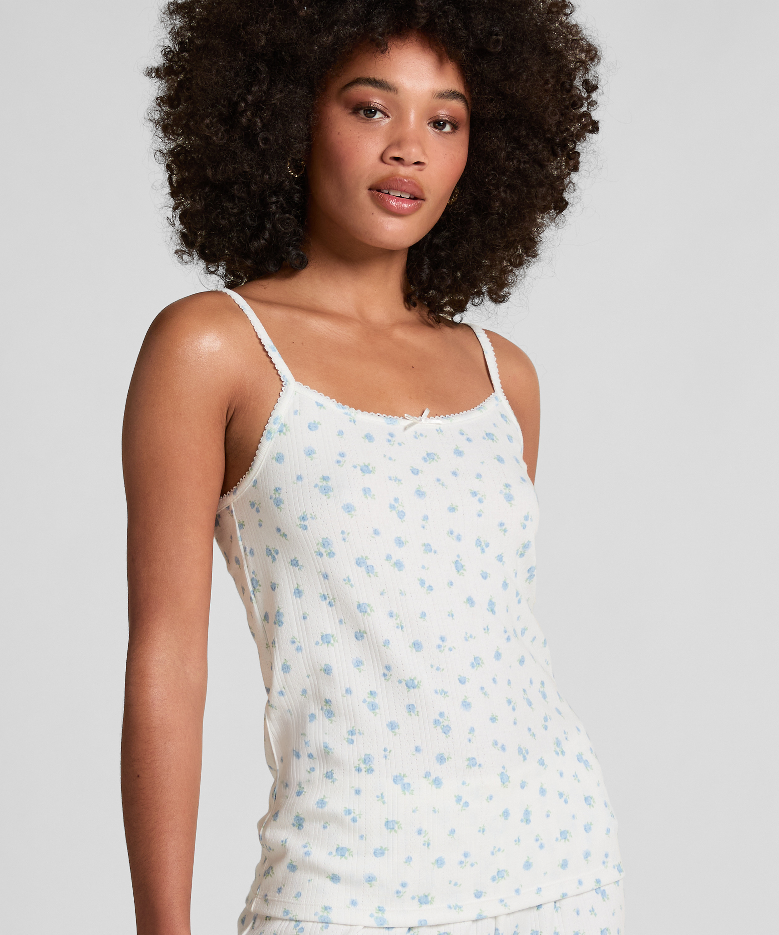 Cami Pointelle, White, main