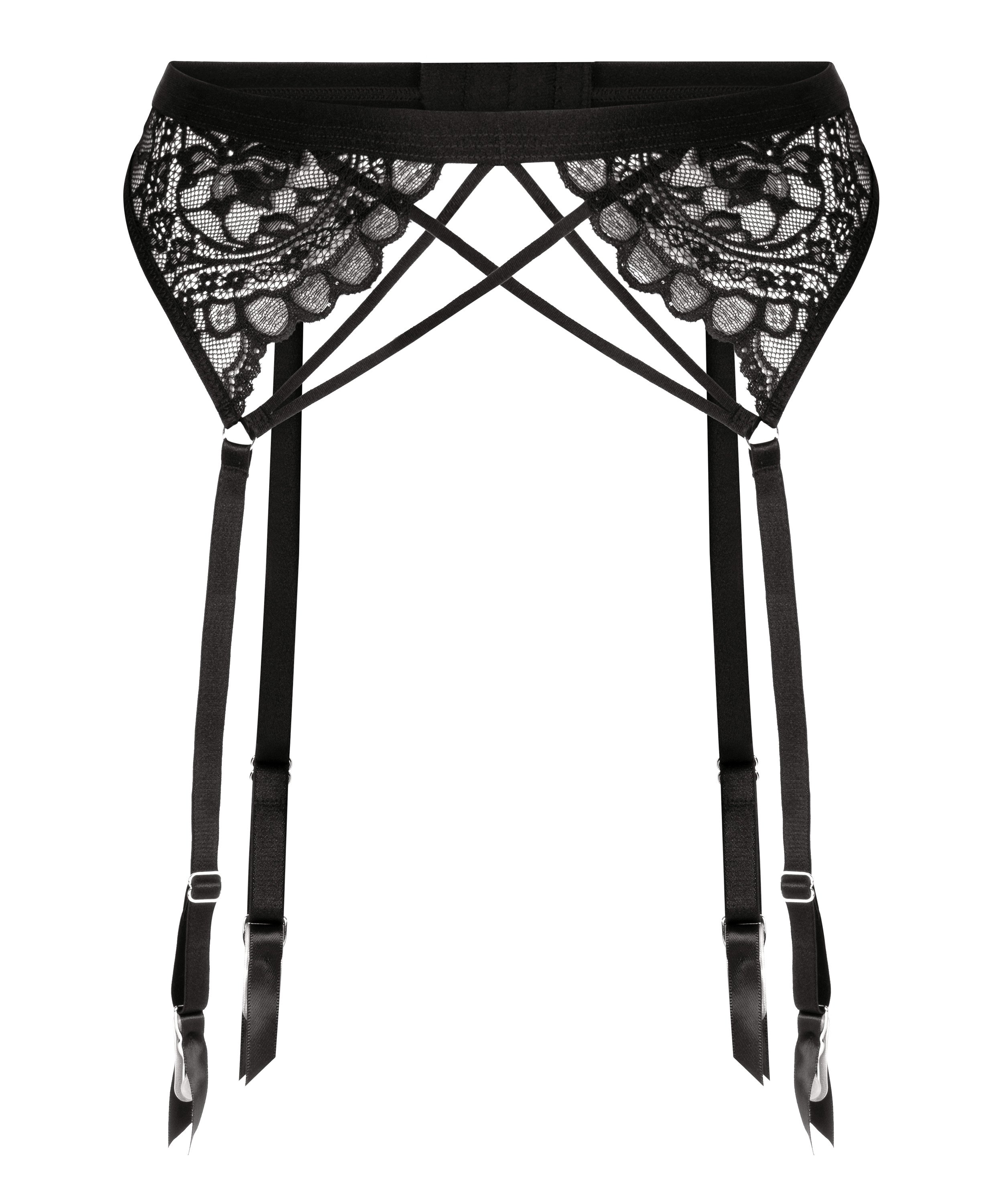 Sabrina Suspender Belt, Black, main