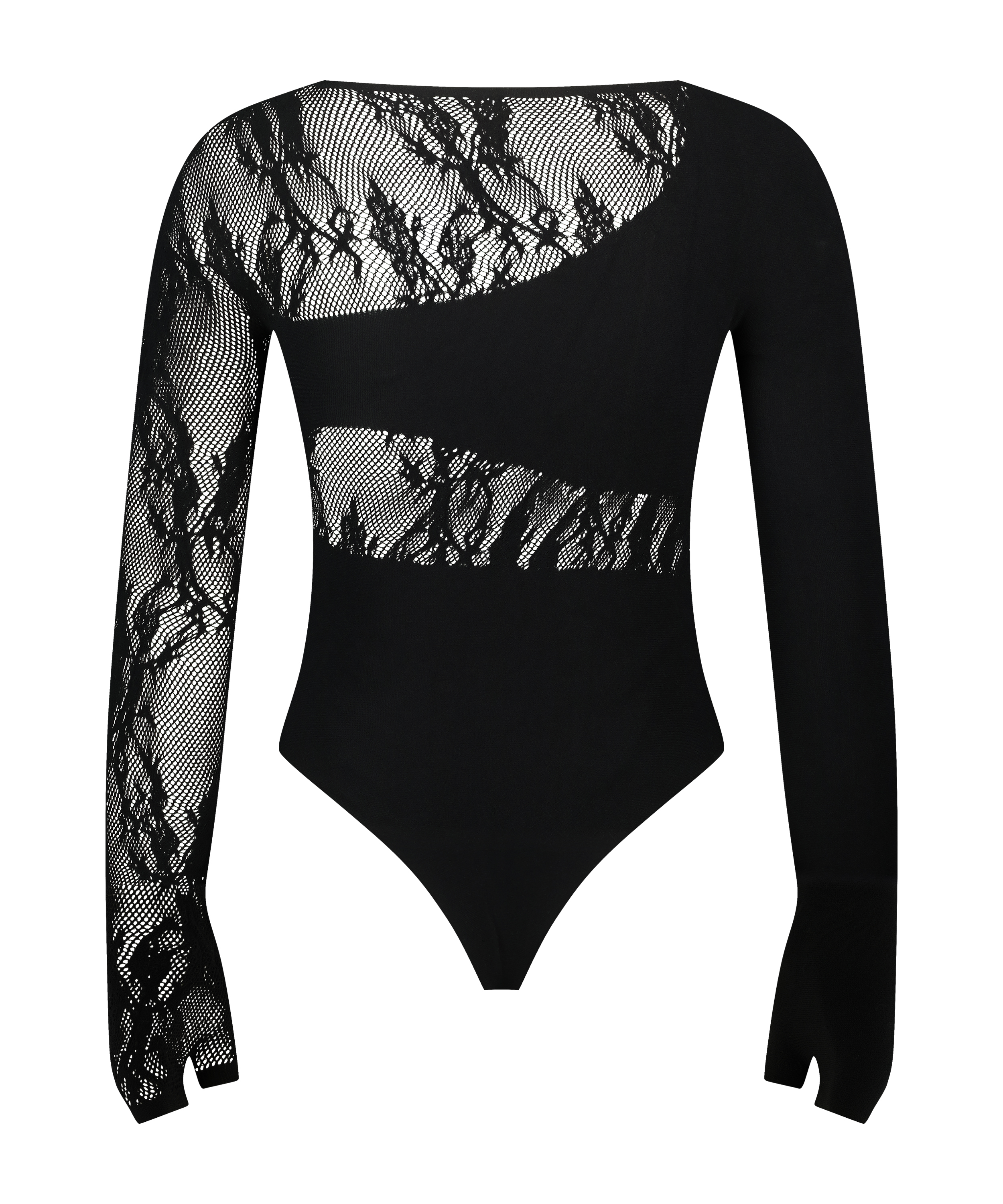 Lace Panels Body, Black, main