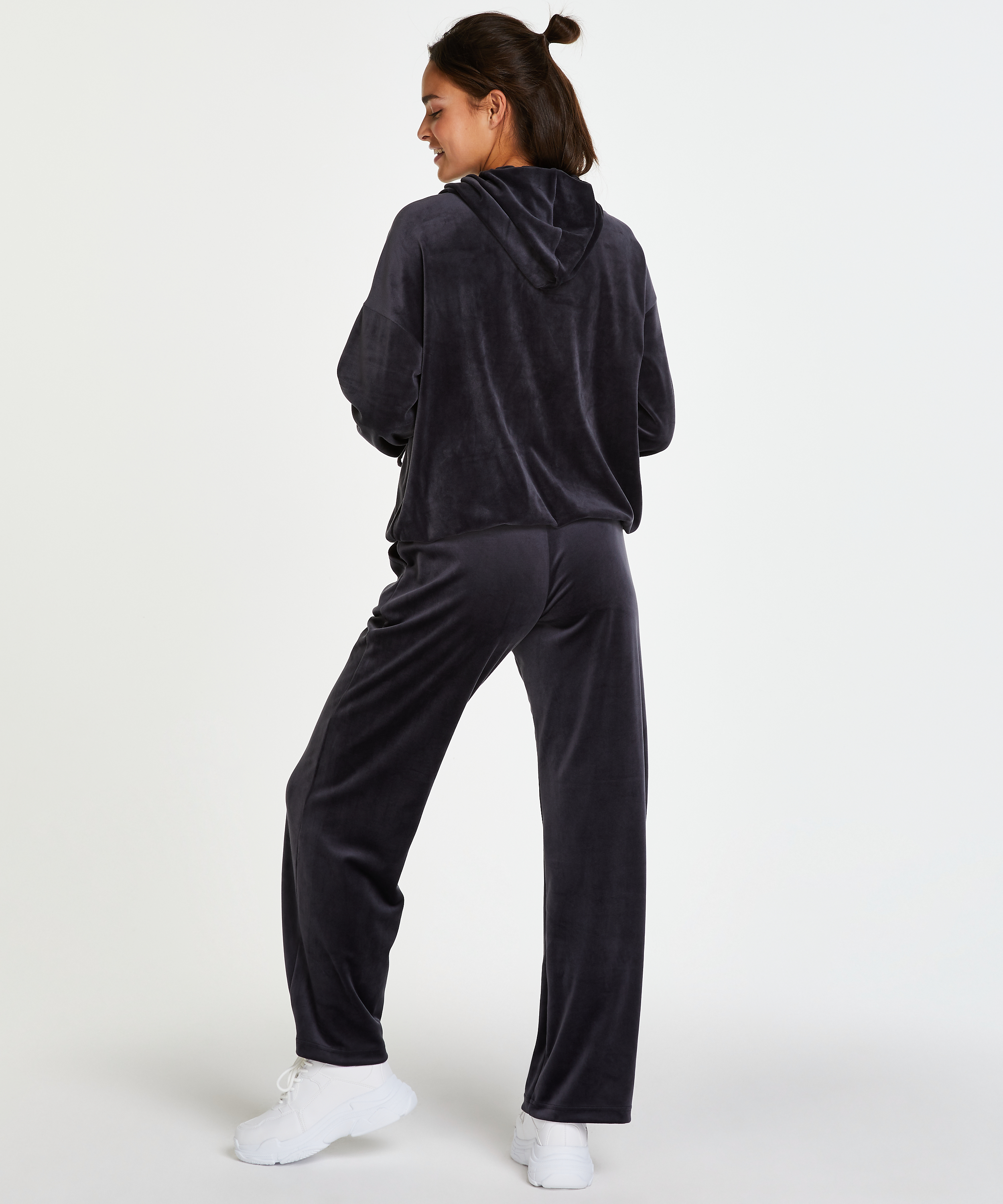 Velours Pyjama Bottoms, Gray, main