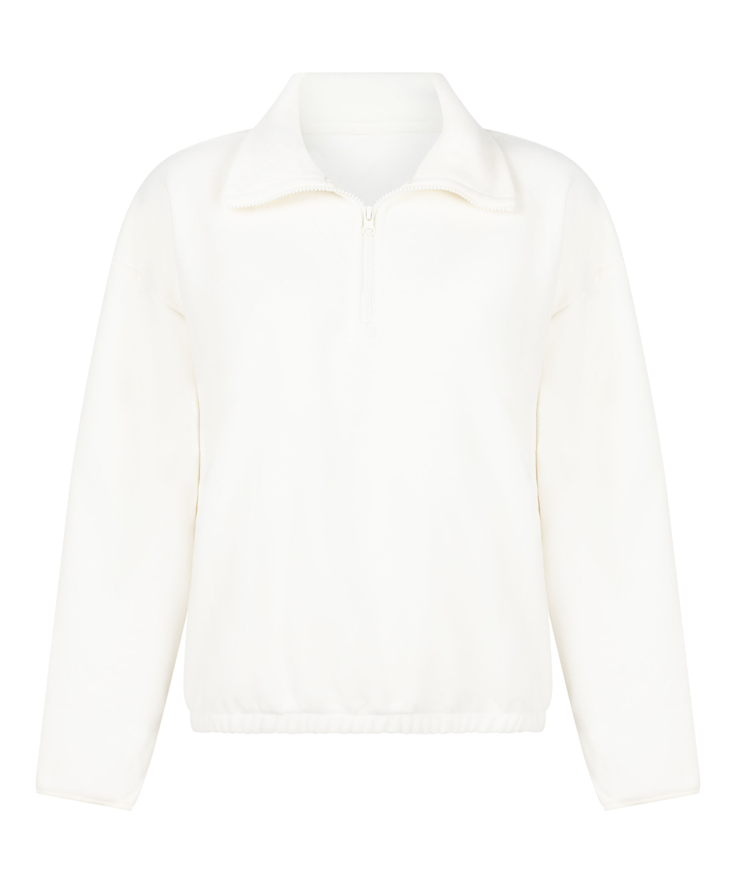 Top Half Zip Sporty Fleece, White