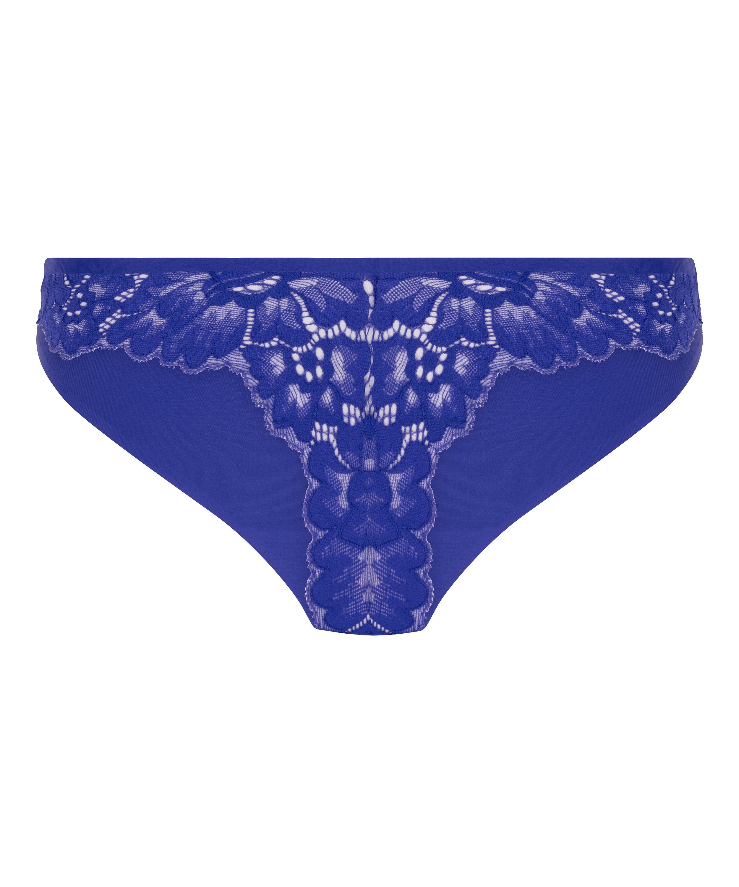 Lace Back Invisible Thong, Blue, main