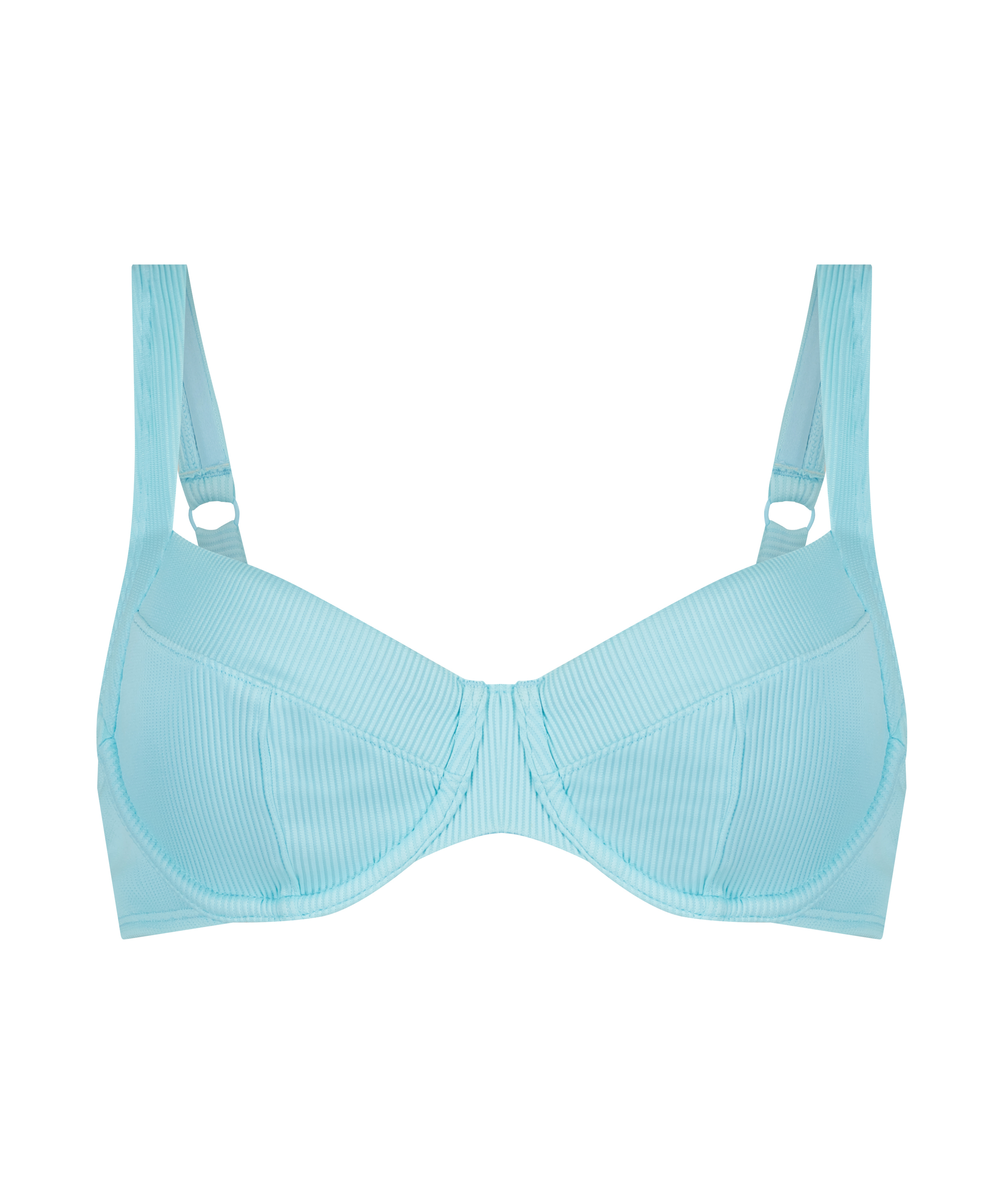 Texture Non-Padded Underwired Bikini Top, Black, main