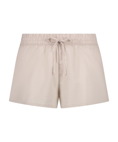 Linen Pyjama Shorts, Beige