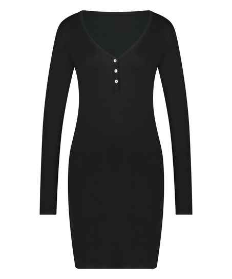 Henley Nightshirt, Black