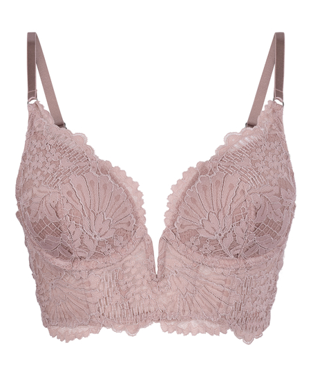 Essie Padded Underwired Longline Bra, Purple