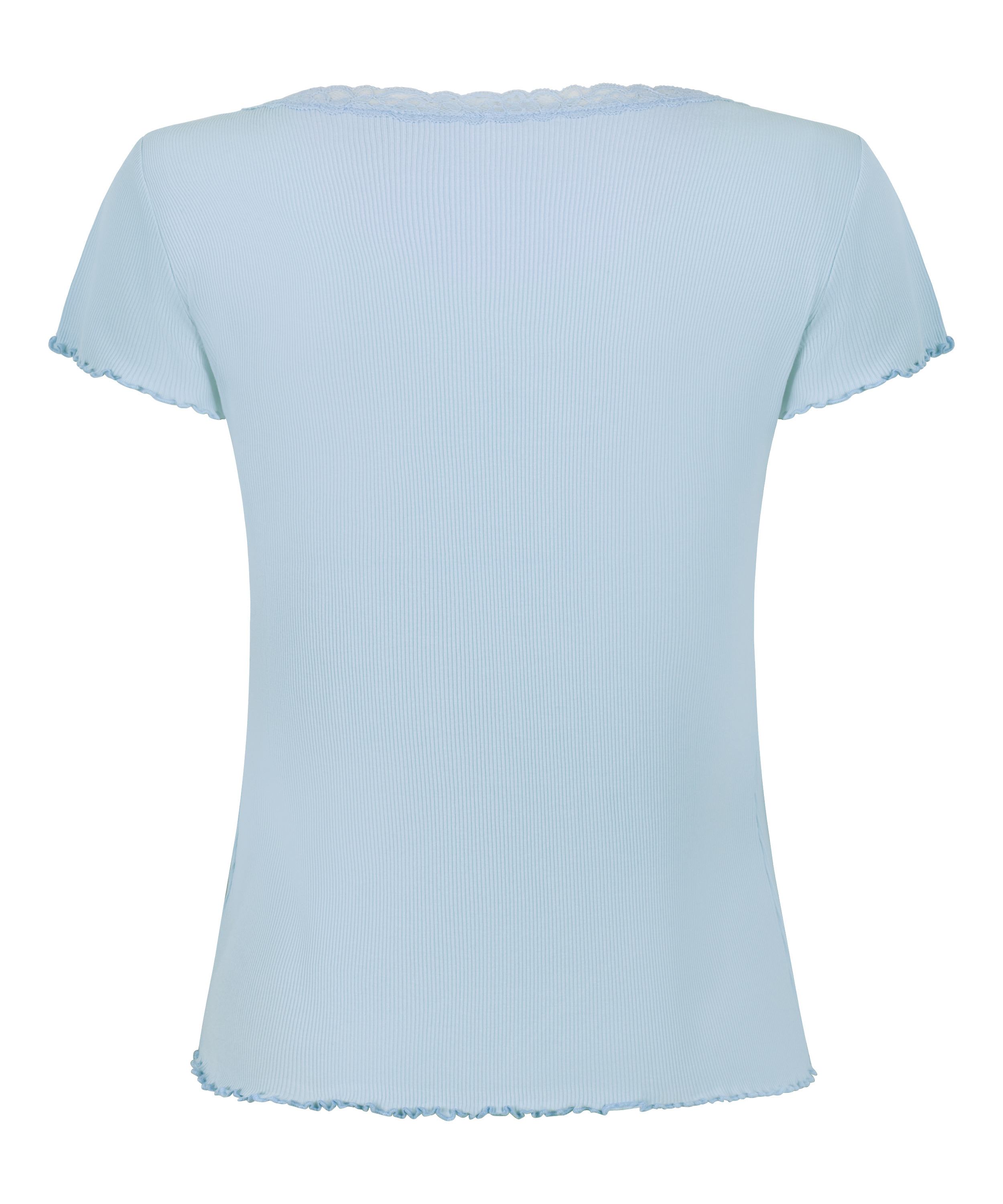 Pyjama Top Jersey Rib, Blue, main