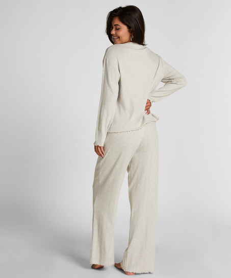Pyjama Top Loose Pointelle, Gray