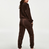 Velour Jogging Pants Pin-tucked, Brown