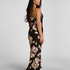 Slipdress Long Flower, Black