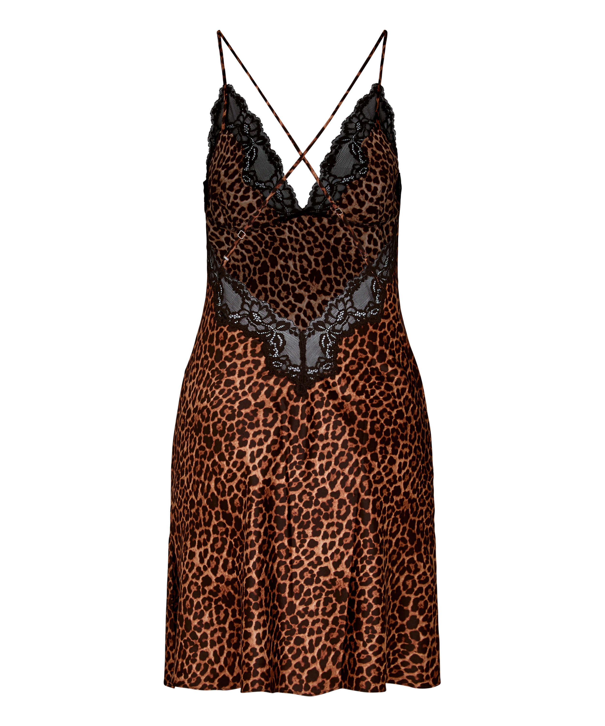 Slipdress Leopard Gabrielle, Black, main