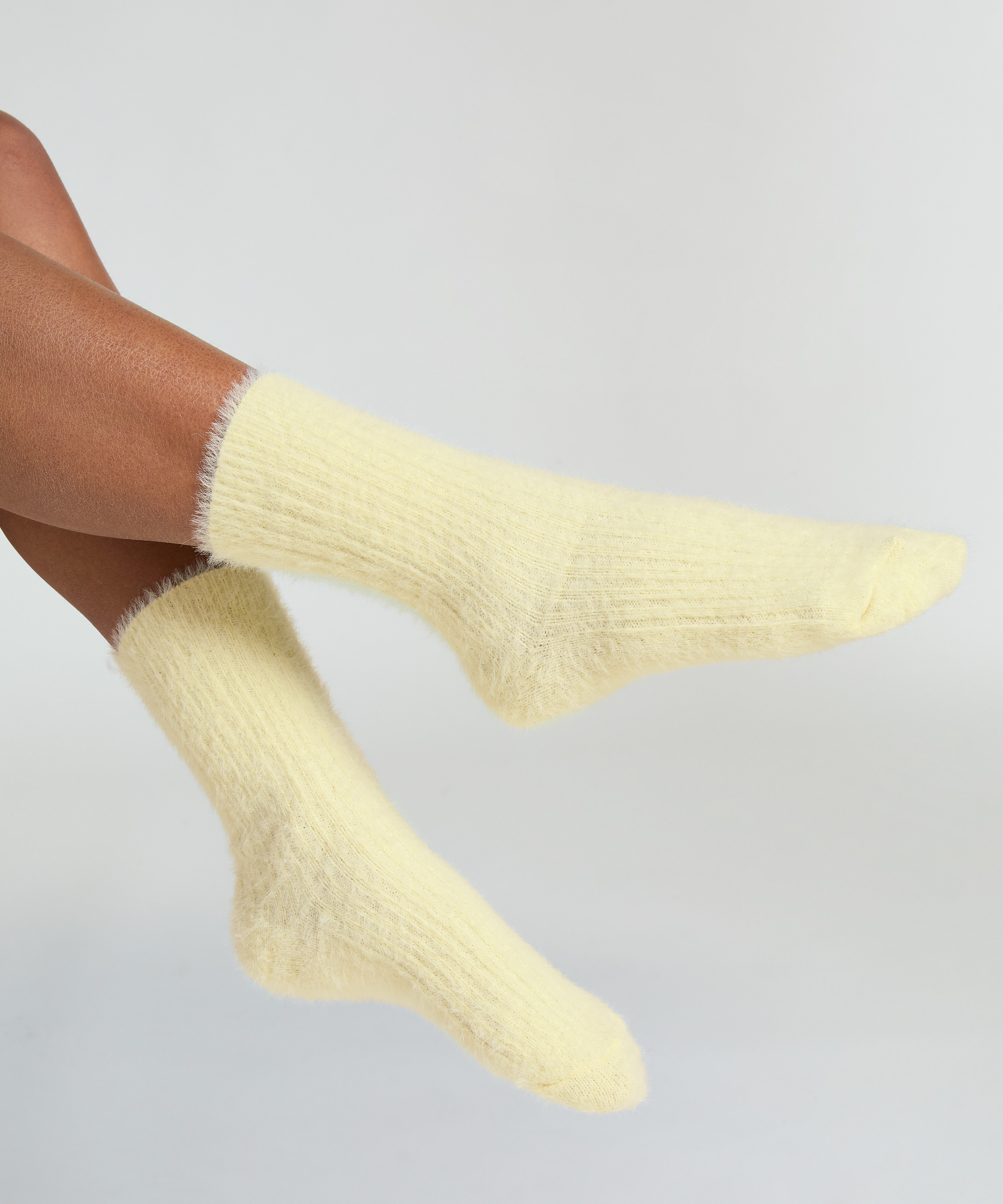 Liv Fluffy Socks, Yellow, main