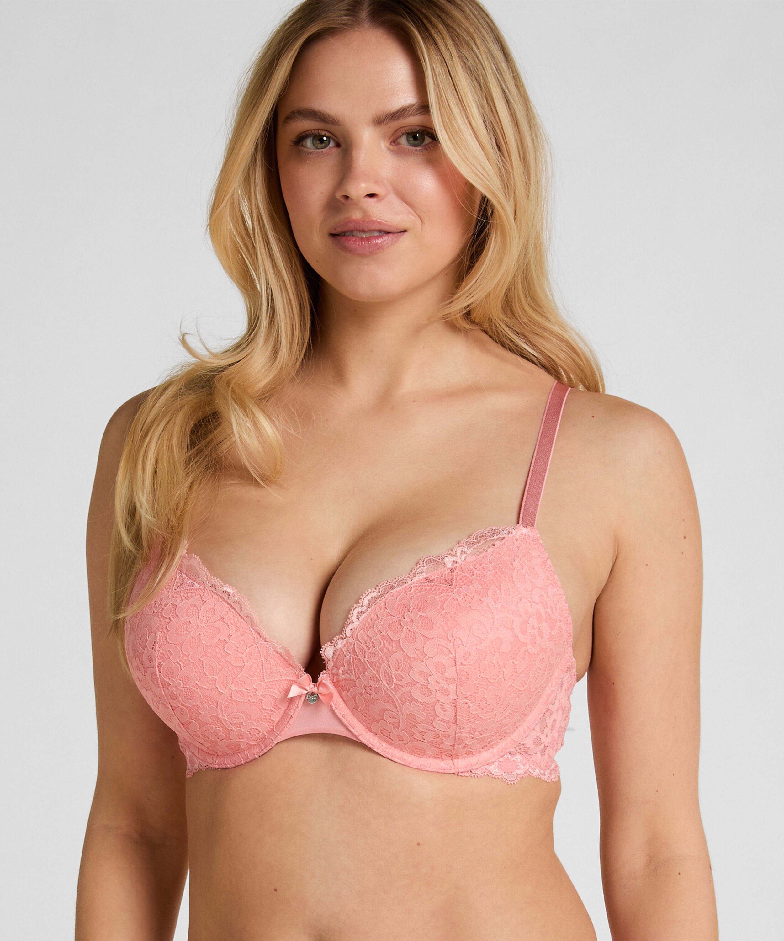 Marine Padded Push-Up Underwired Bra, Pink