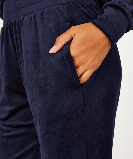 Velour Jogging Bottoms, Blue