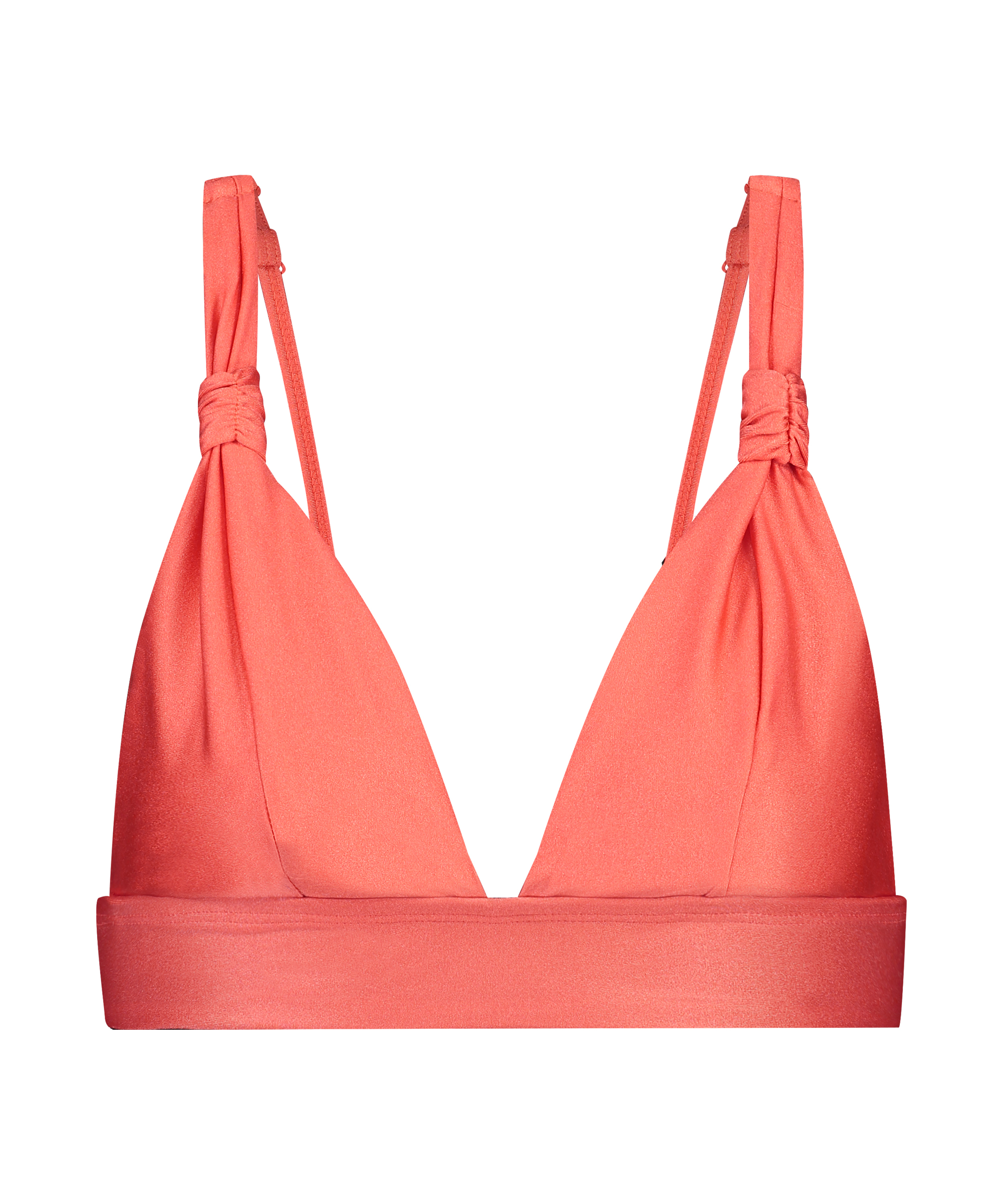 Luxe Triangle Bikini Top, Red, main