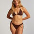 Scallop Lurex Cheeky Tanga Bikini Bottoms, Brown