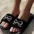 Bow Flip-Flops, Black