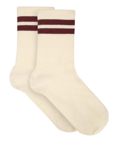 Socks Stripes Cotton, White