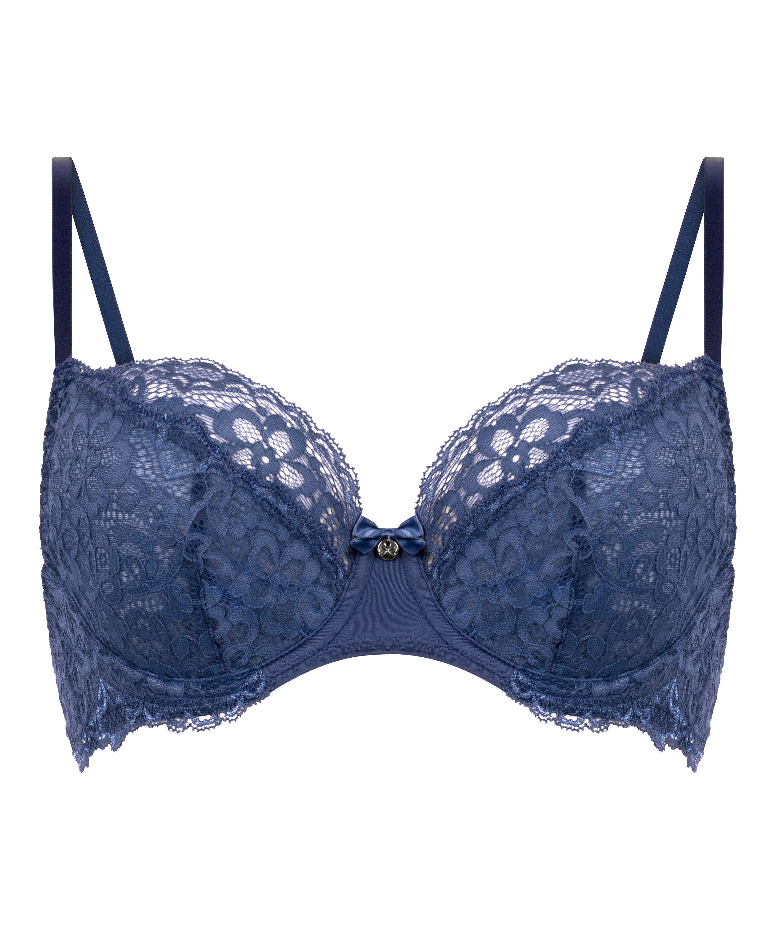 Marine Non-Padded Underwired Bra, Blue, main