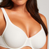 Satin Fleece Non-Padded Underwired Bra, White