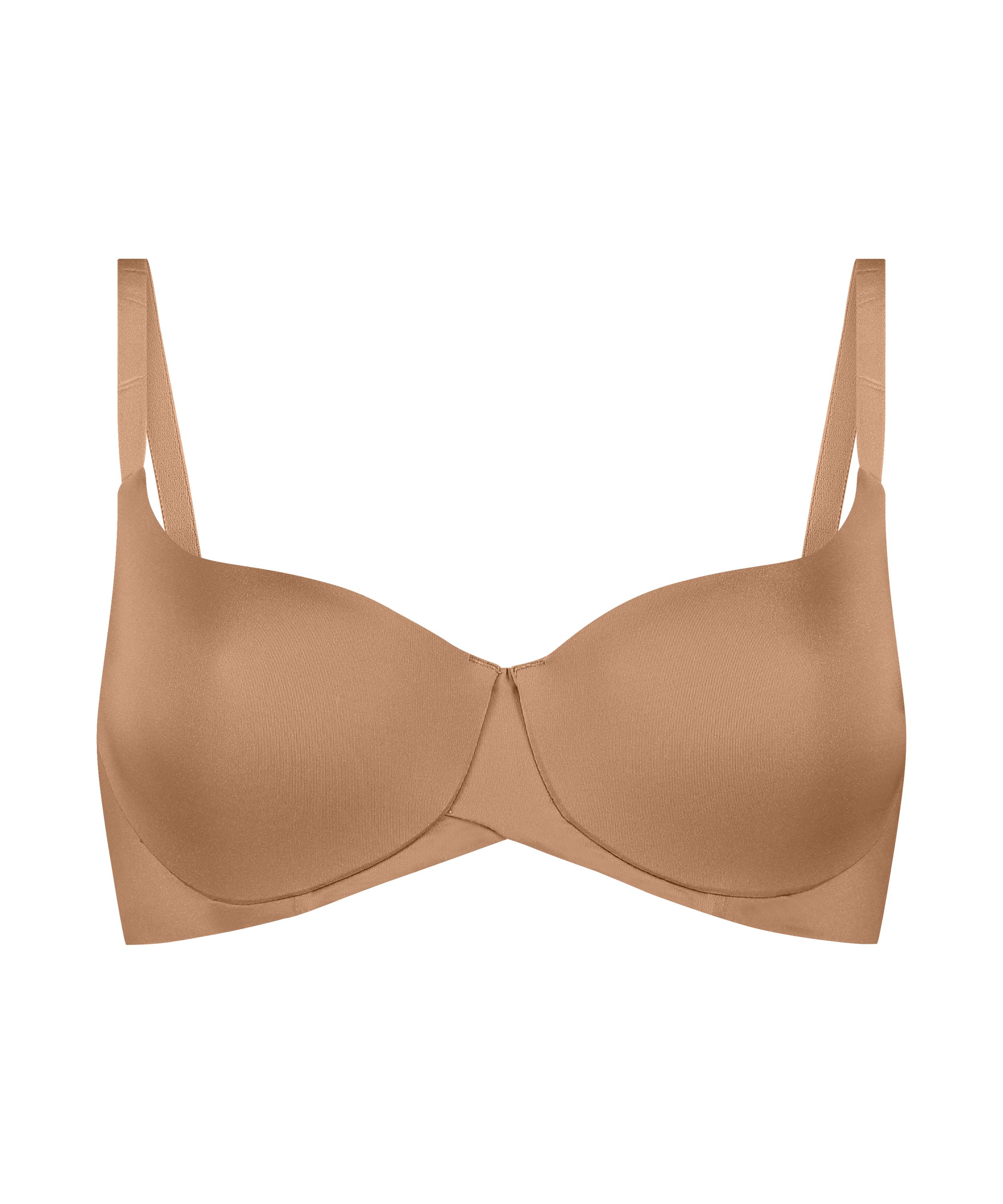 Smooth Padded Underwired Bra, Brown, main