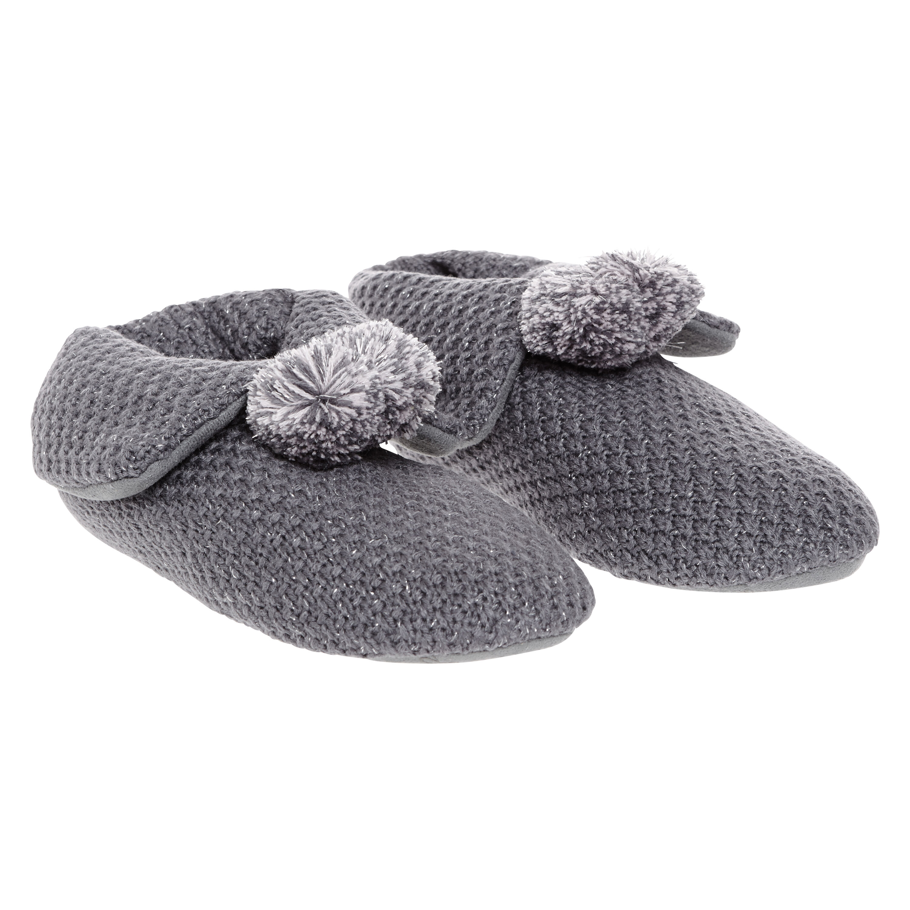 Slippers booty pompom, Gray