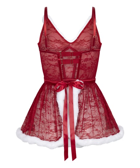 maroon long dress with lace Self-Portrait - Burgundy Floral Lace Midi Dress main image 0