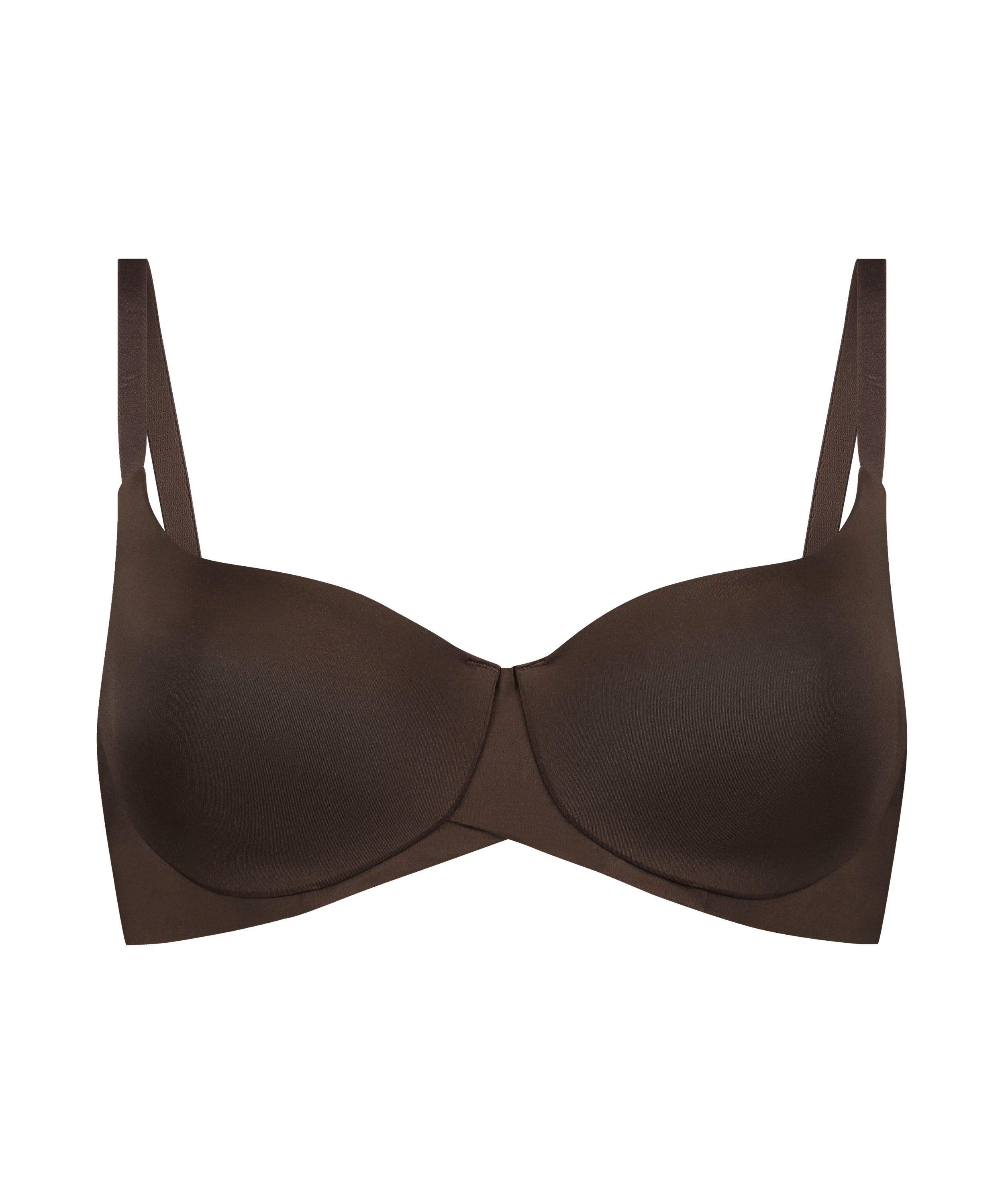 Smooth Padded Underwired Bra, Brown, main