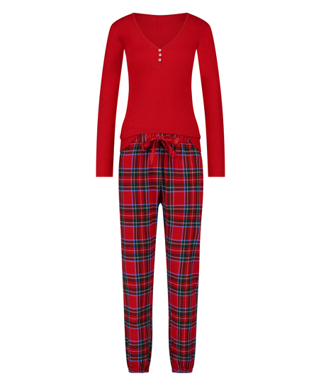 Flannel Pyjama Set, Red