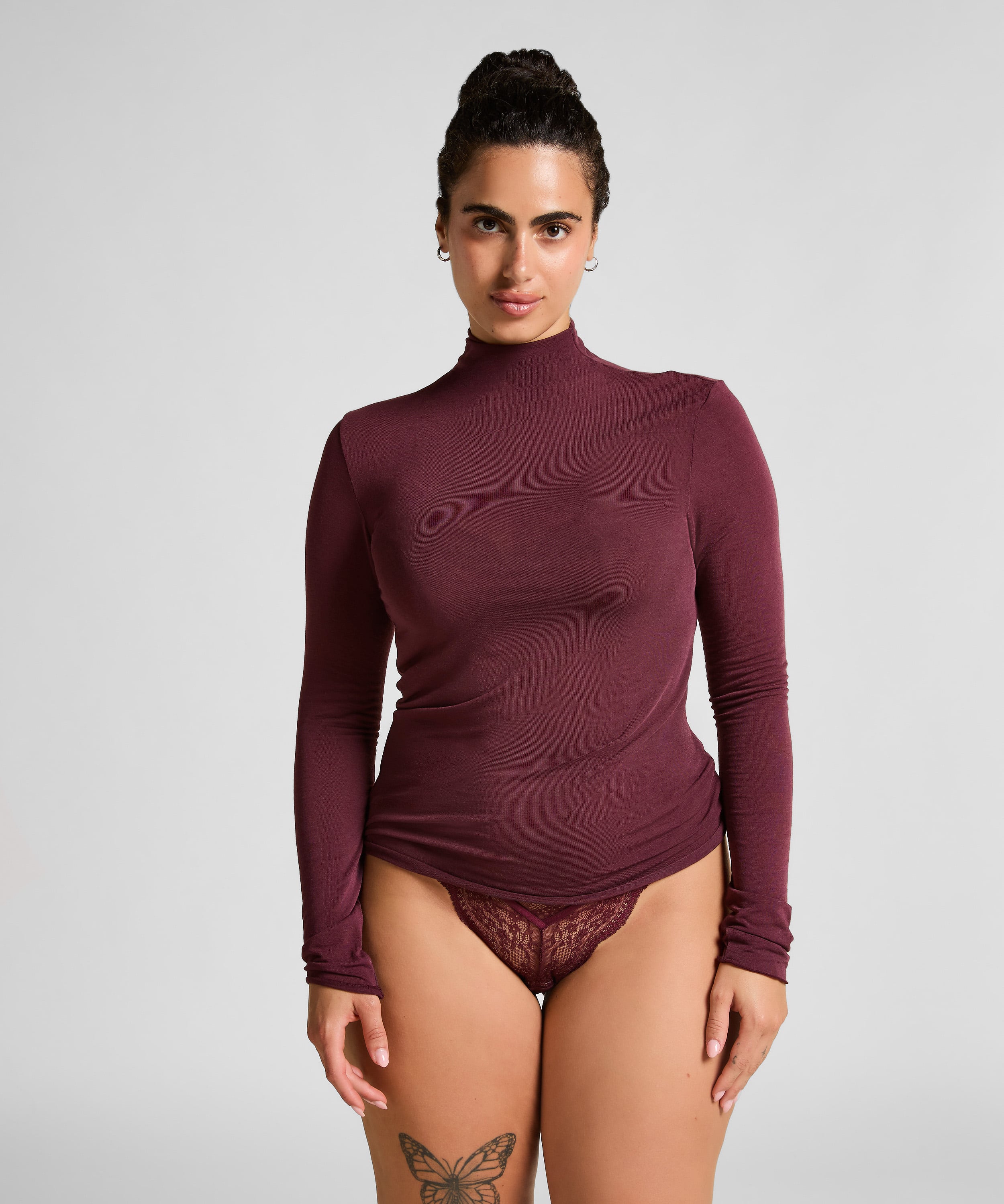 super soft Turtleneck shirt with Cashmere, Purple, main