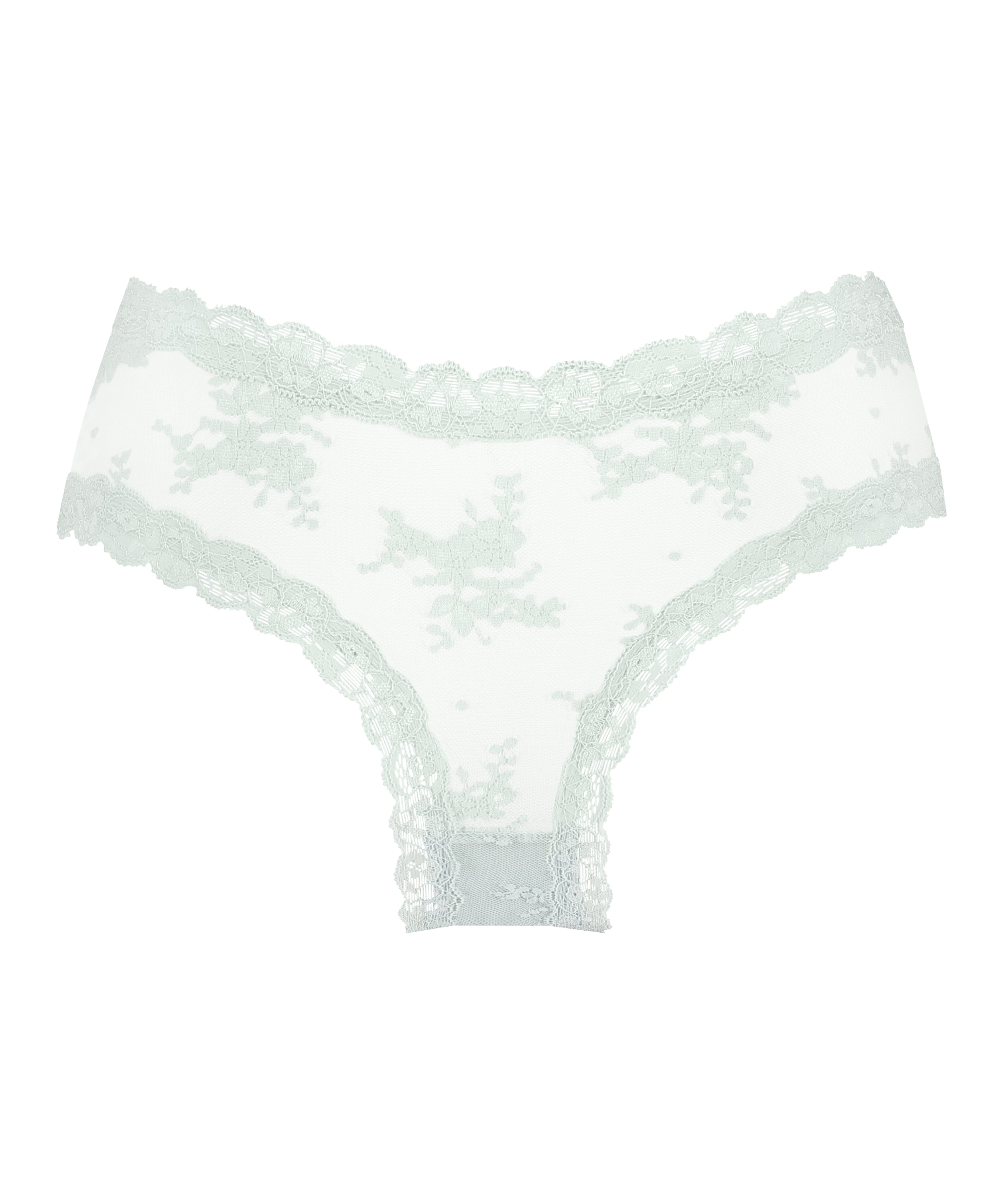 V-shaped Brazilian knickers mesh, Green, main