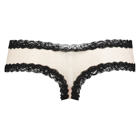 V-shaped Brazilian knickers mesh, Black