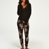 Dahlia Long-sleeved Pyjama Set, Black
