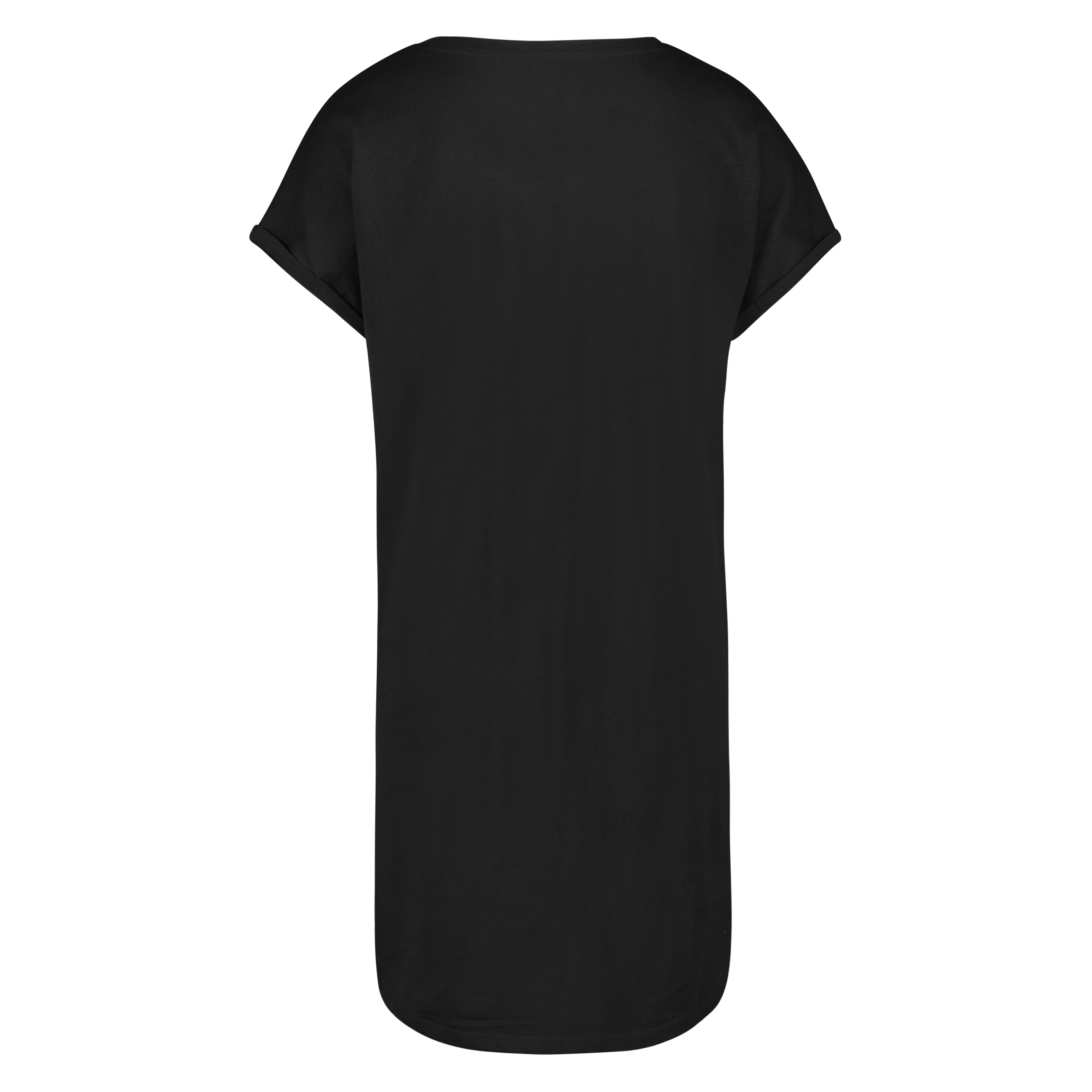 Round Neck Nightshirt, Black, main