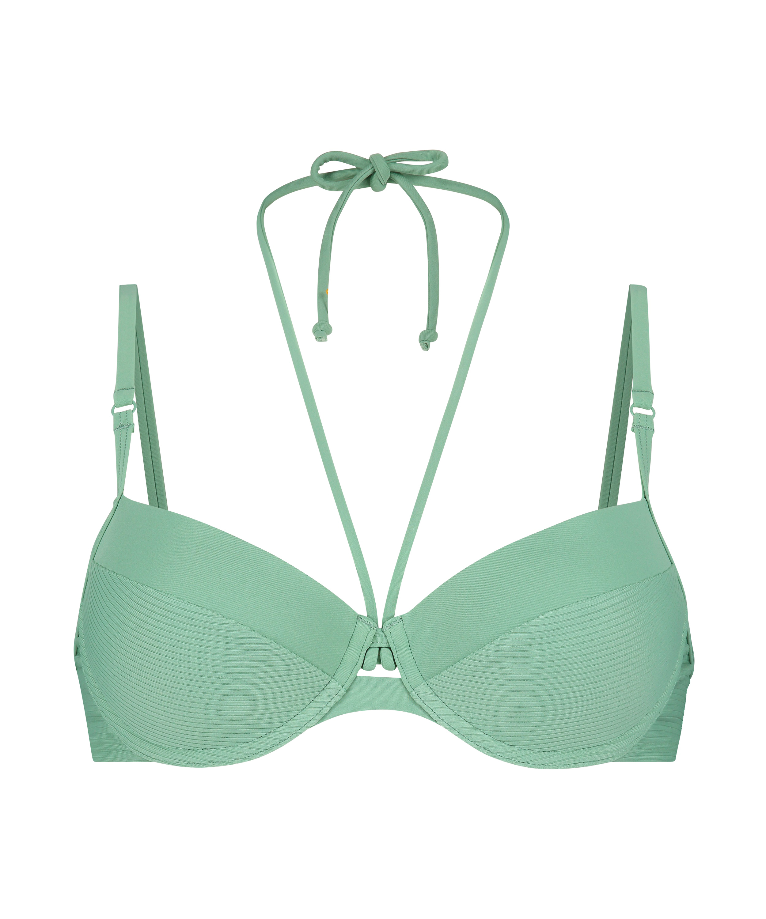 Sienna padded underwired bikini top, Green, main