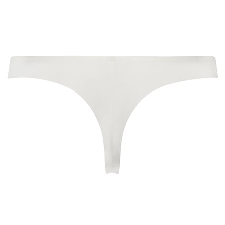 Satin fleece thong, White