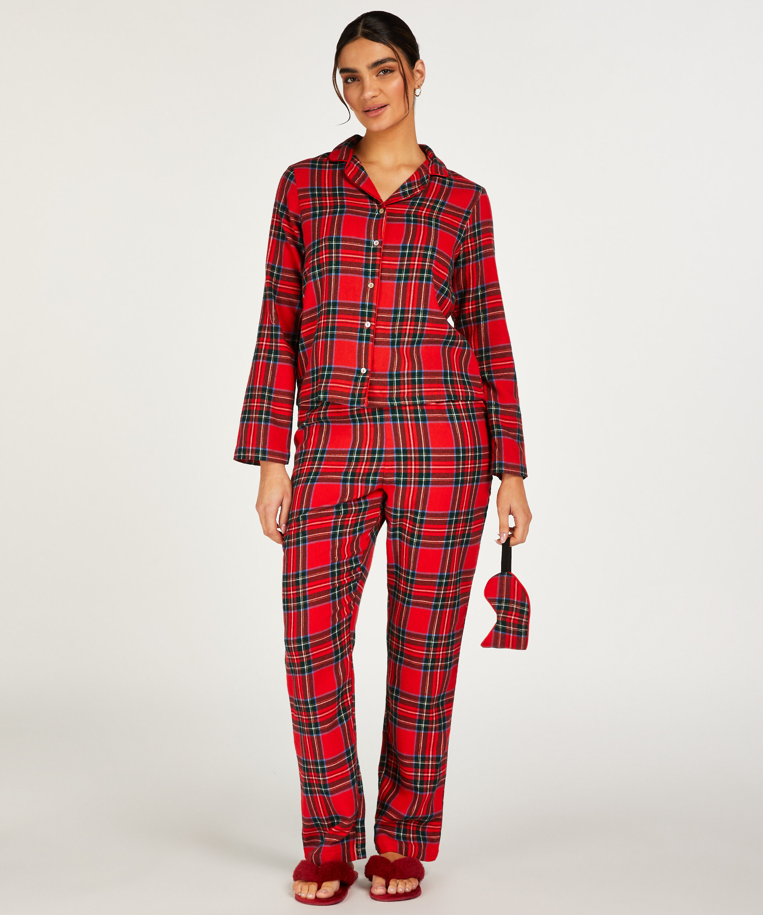 Twill Check Pyjama Set, Red
