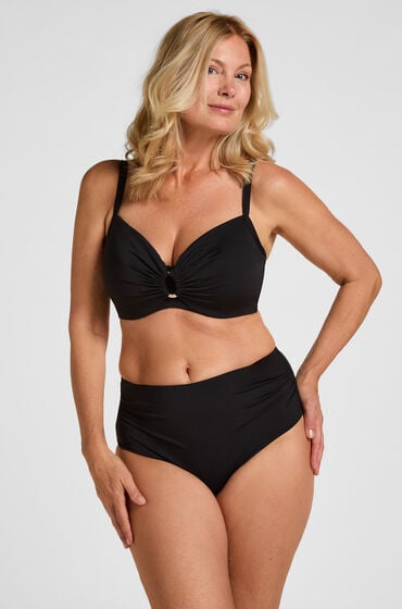 Hunkemöller High-Waisted Shaping Bikini Bottom Luxe Black