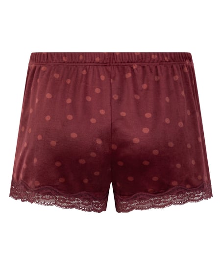 Velvet lace shorts, Purple