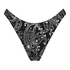 Paisley high-cut brazilian bikini bottoms, Black