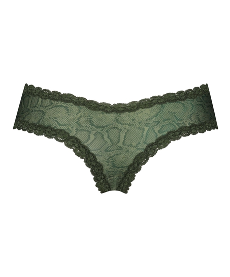 V-shaped Brazilian knickers mesh, Green