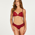 Plunge Padded Underwired Bra, Red