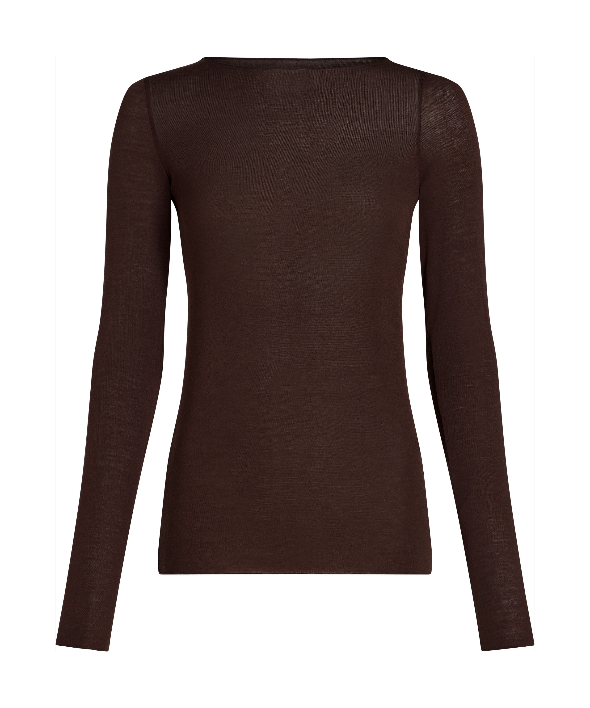 super soft Boatneck Shirt with Cashmere, Brown
