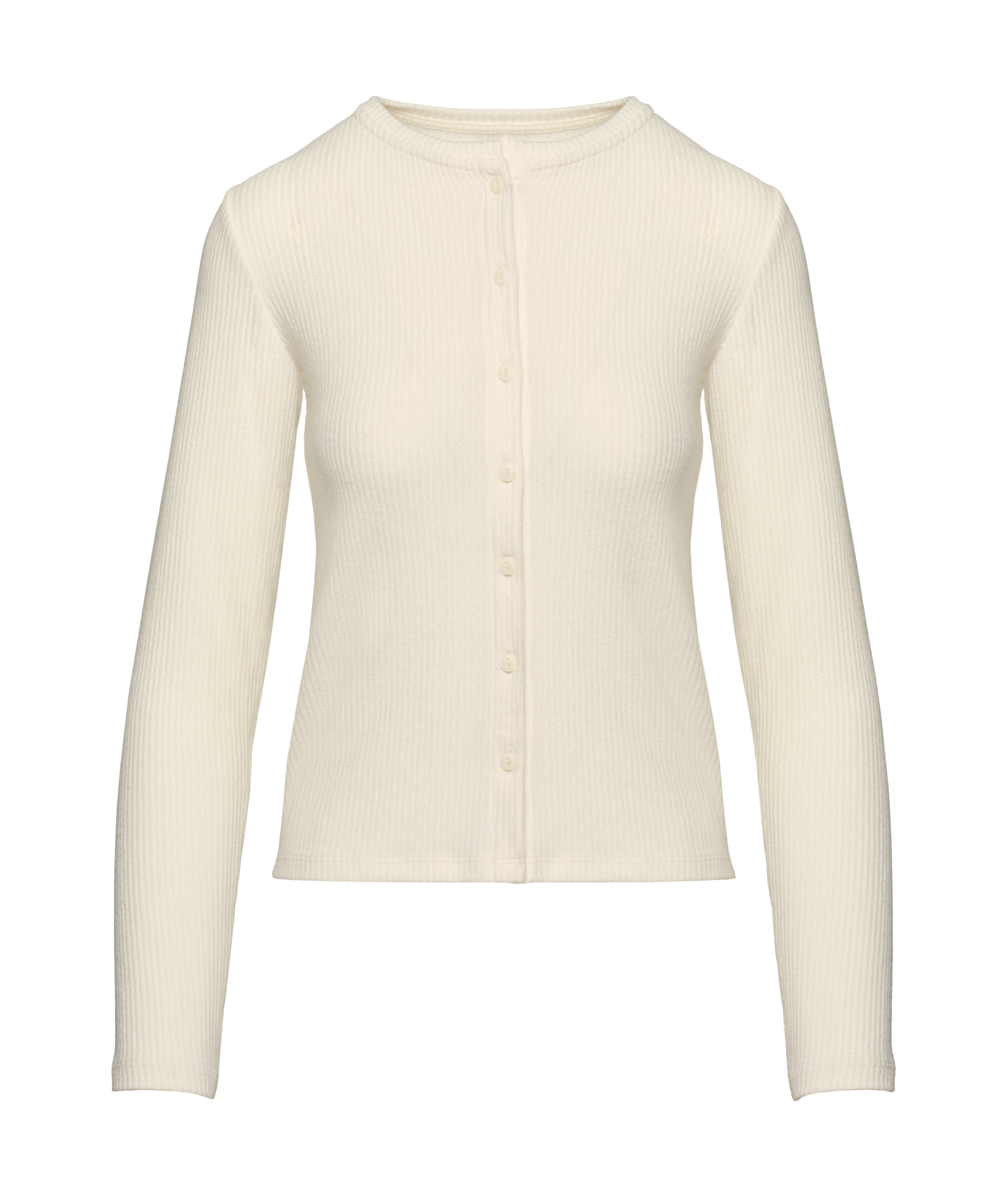 Cardigan Ribbed Jersey, White, main