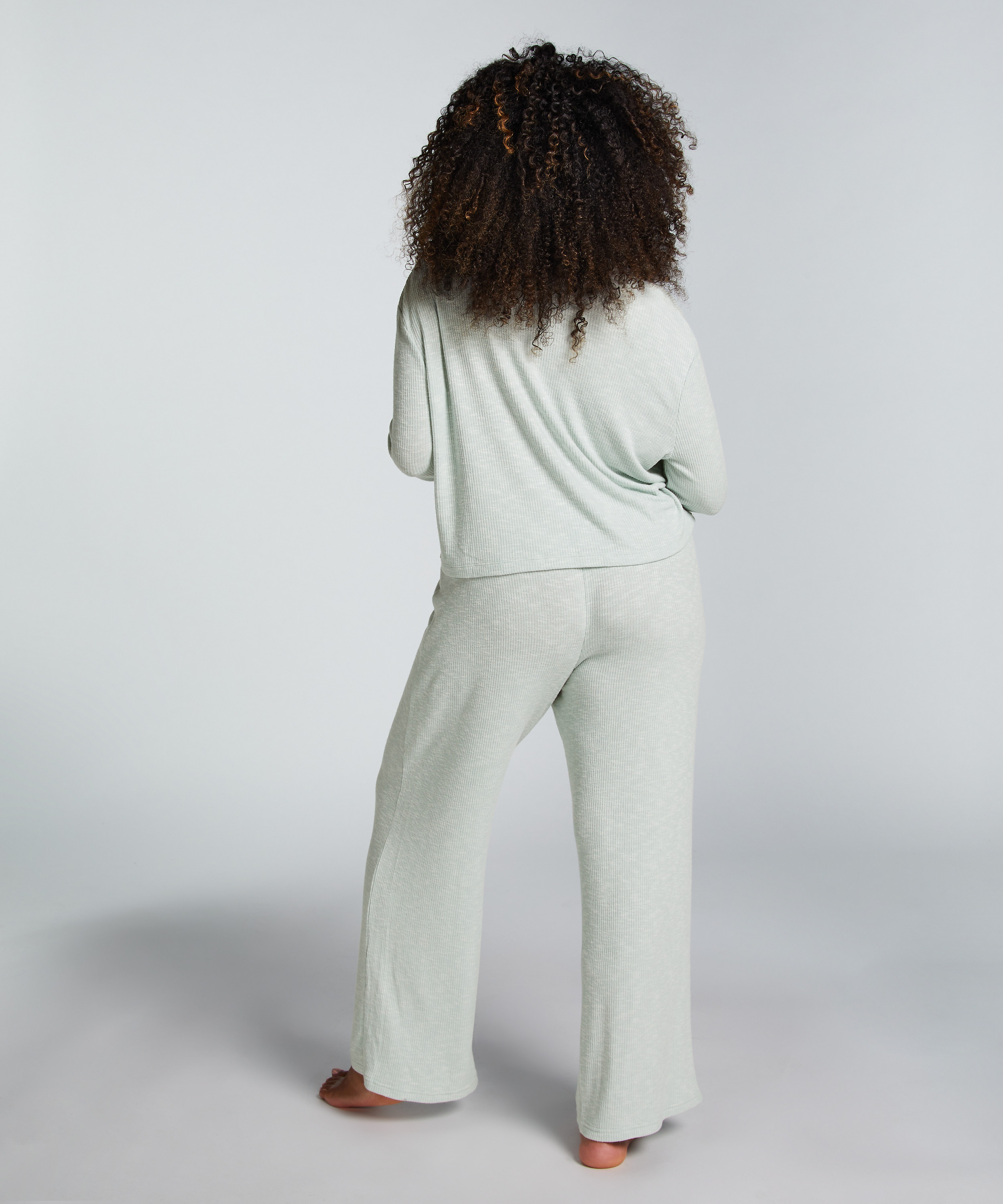 Long-Sleeved Pyjama Top, Green, main