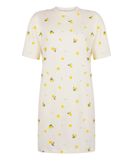 Round Neck Nightshirt, White