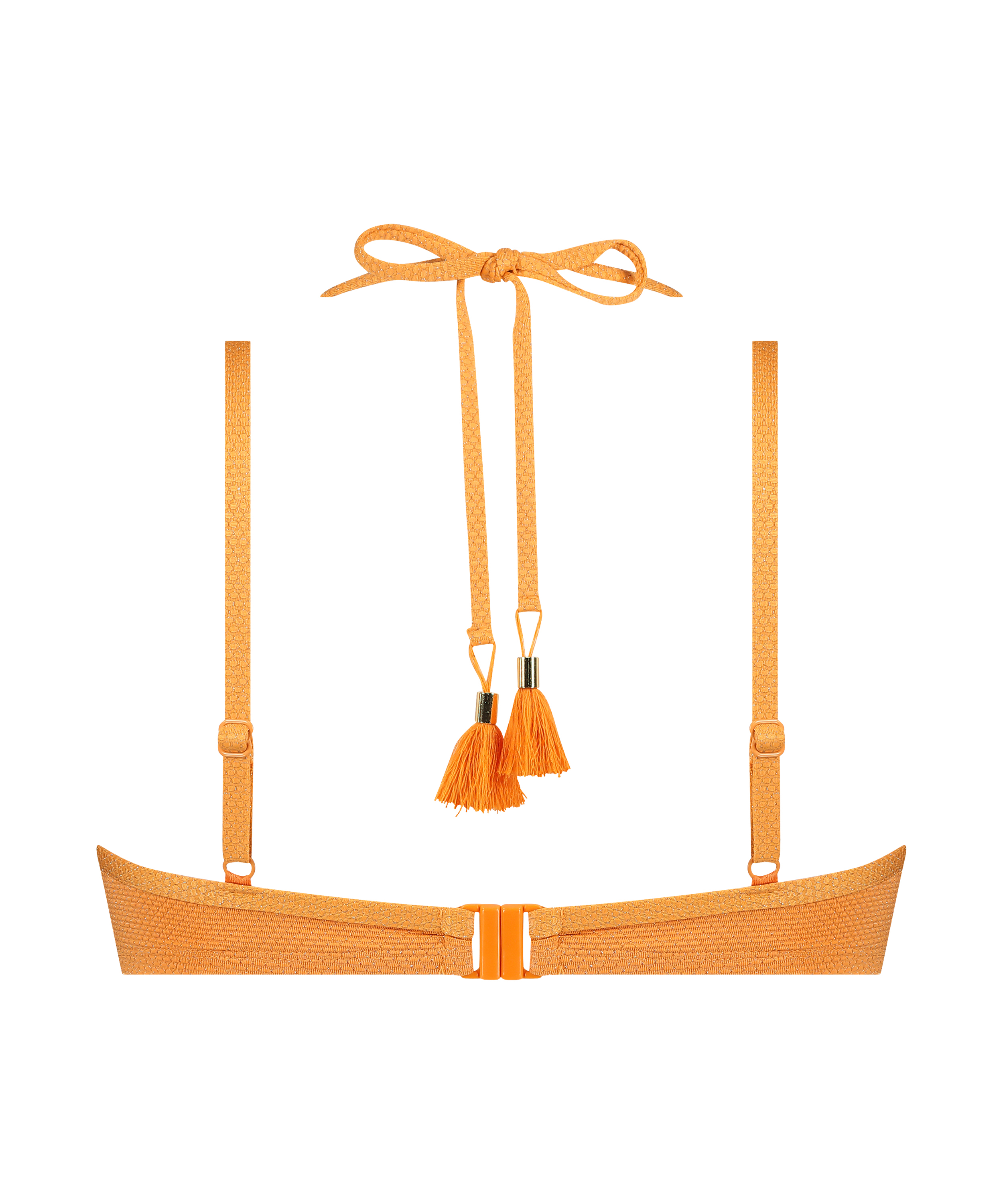 Scallop Lurex Bikini Top, Orange, main